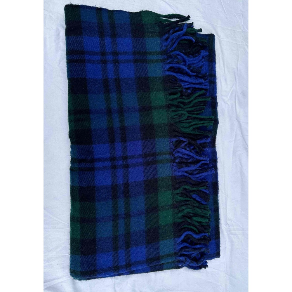 Troy Leisure Blanket Blue Green Plaid Zipper Bag Stadium Seat Cushion USA Made - Picture 13 of 16